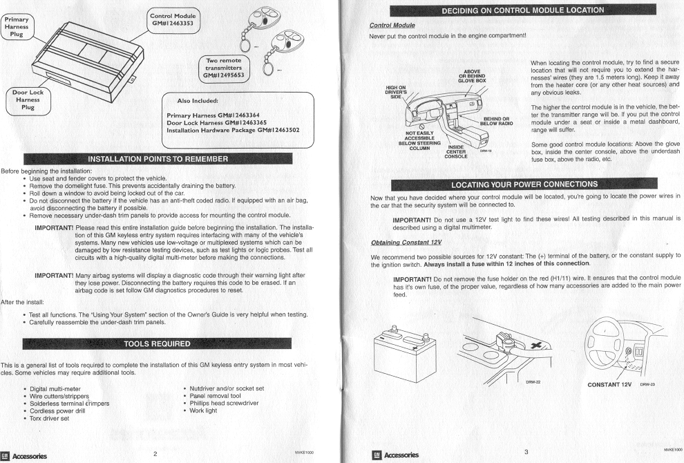 Factory install manual, pages 4–5
