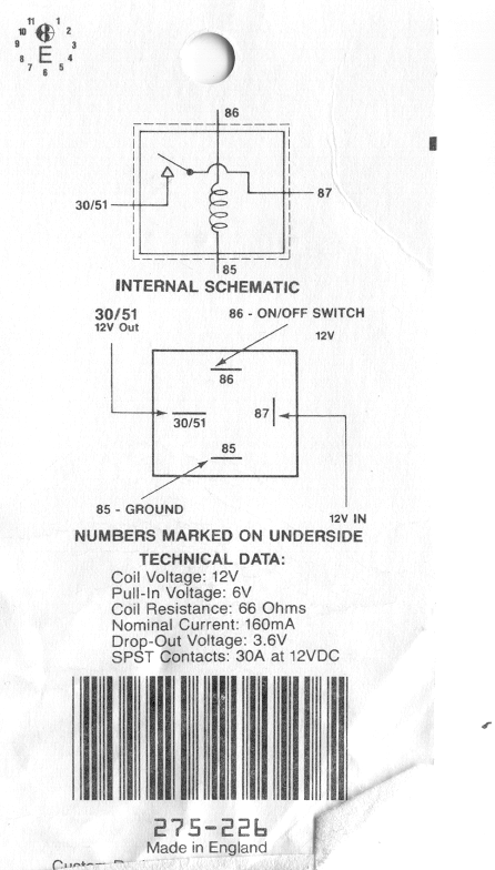 Relay specifications